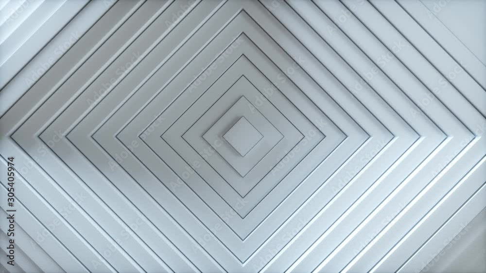 Abstract squares pattern with offset effect. Animation of white blank squares. Abstract background for business presentation. Seamless loop 4k 3D render