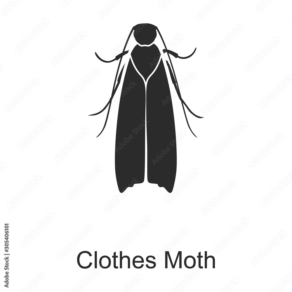 Naklejka premium Insect moth vector icon.Black vector icon isolated on white background insect moth .