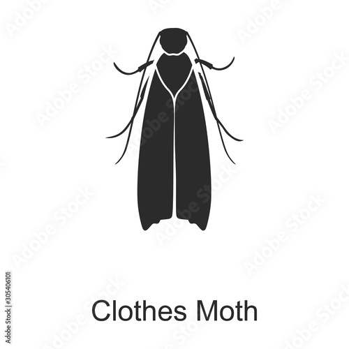 Insect moth vector icon.Black vector icon isolated on white background insect moth .