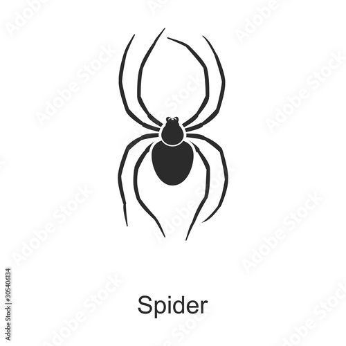 Spider vector icon.Black vector icon isolated on white background spider .