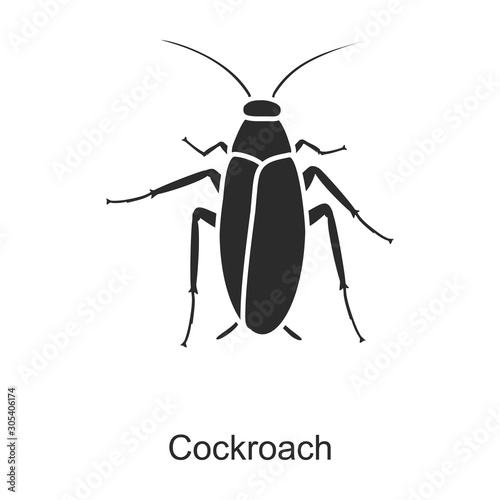Cockroach vector icon.Black vector icon isolated on white background cockroach.