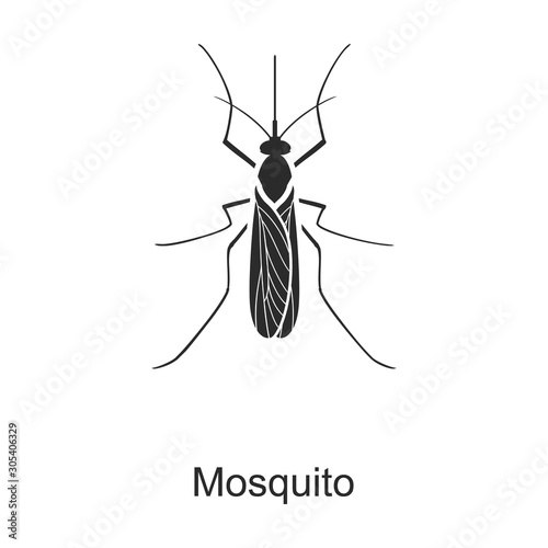 Insect mosquito vector icon.Black vector icon isolated on white background insect mosquito .
