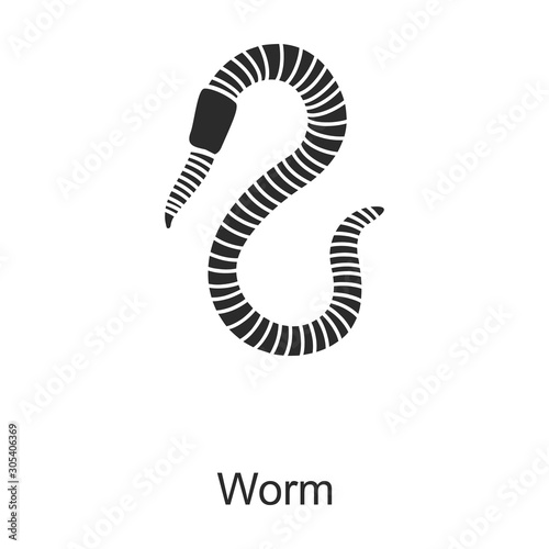 Insect worm vector icon.Black vector icon isolated on white background insect worm.