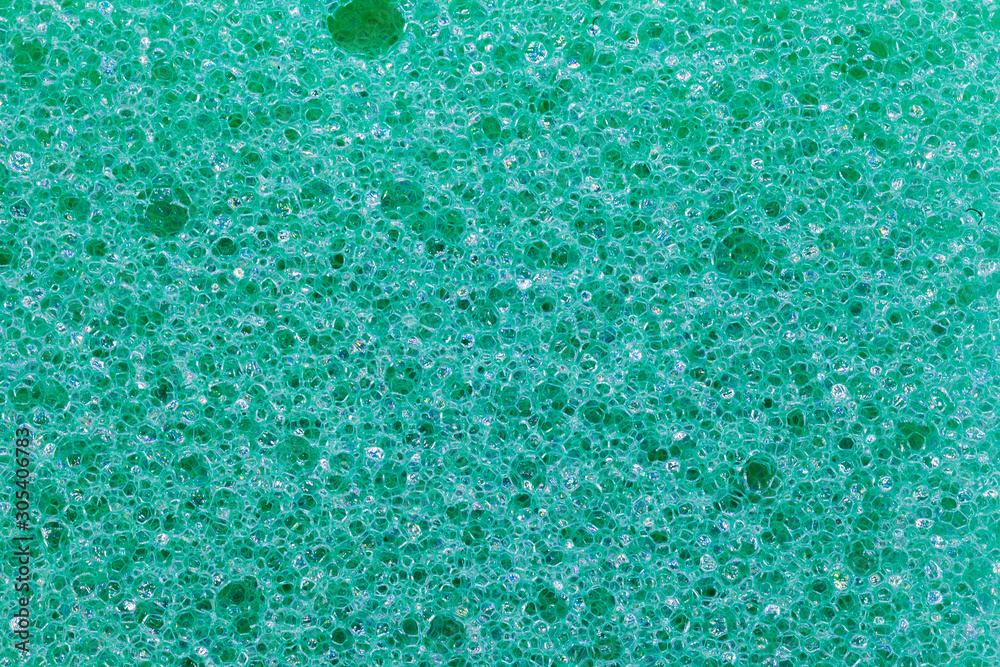 Green kitchen cleaning sponge texture