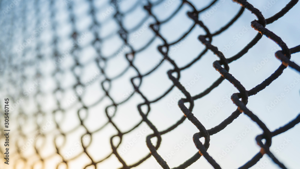Naklejka premium the iron mesh close up
