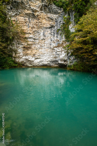 Fototapeta Naklejka Na Ścianę i Meble -  Blue Lake, Ritsa National Park, Abkhazia