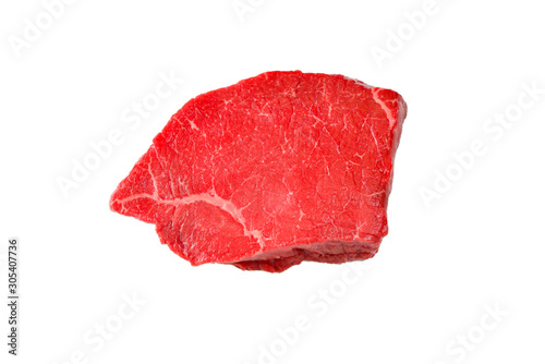 Beef steak isolated on white background.