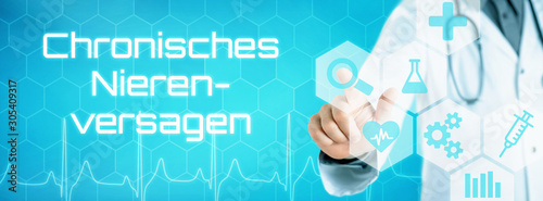 Arzt mit futuristischem Interface - Chronisches Nierenversagen photo