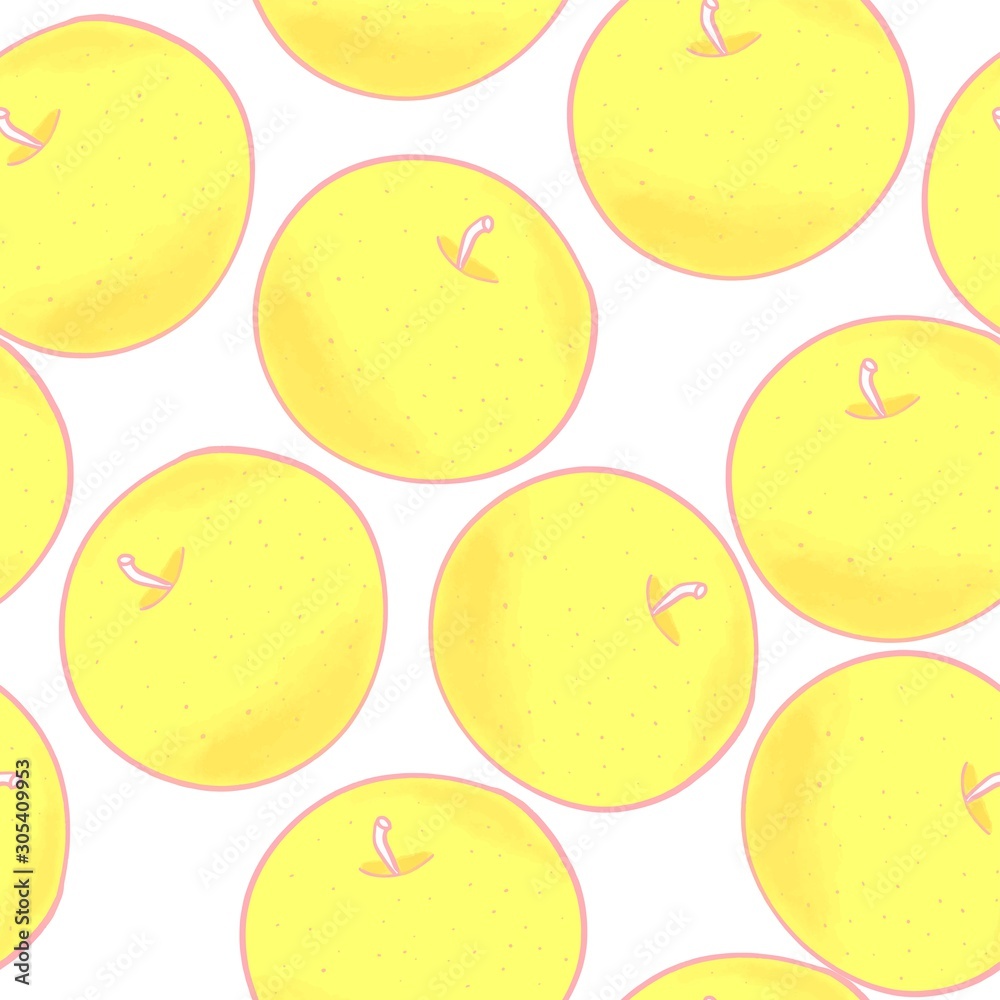  vector illustration, children's textiles, pattern on a white background, apples.