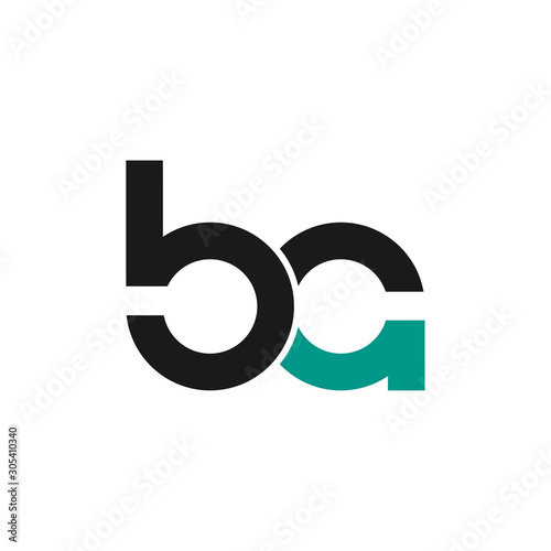 letter BA initial logo icon. modern linked circle round lowercase. Easy to edit and customize. Vector illustration
