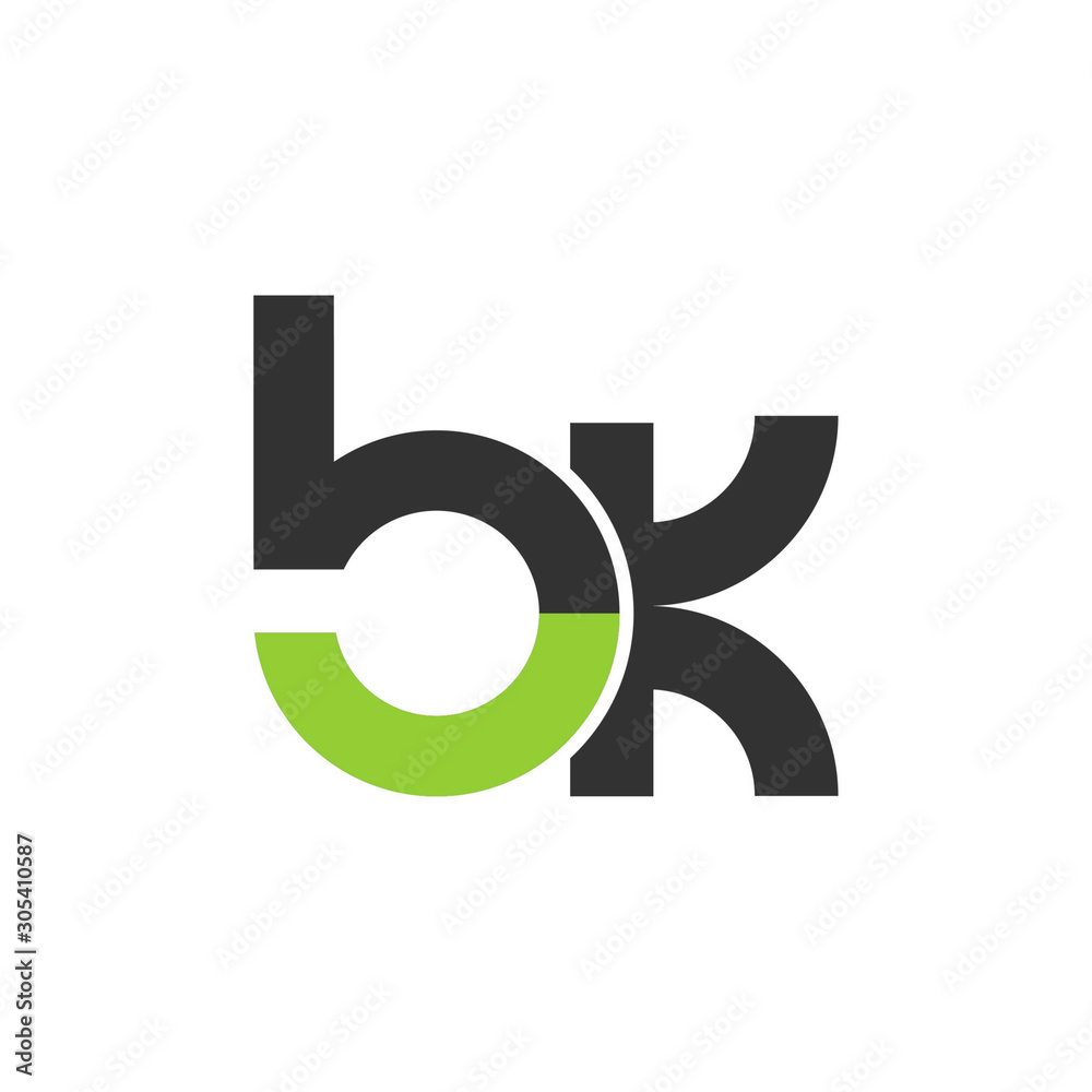 letter BK initial logo icon. modern linked circle round lowercase. Easy to edit and customize. Vector illustration letter BK initial logo icon. modern linked circle round lowercase. Easy to edit and customize. Vector illustration