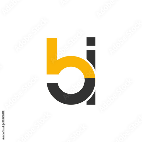 letter BI initial logo icon. modern linked circle round lowercase. Easy to edit and customize. Vector illustration