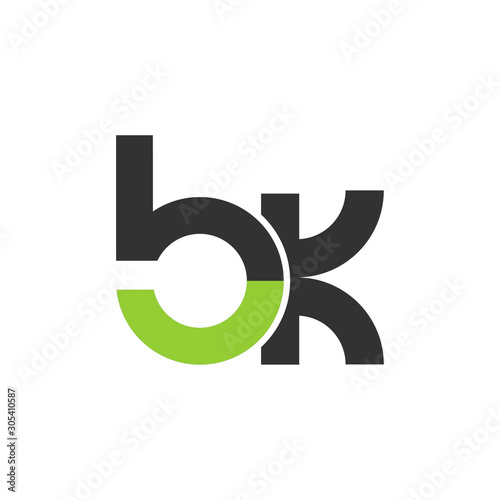 letter BK initial logo icon. modern linked circle round lowercase. Easy to edit and customize. Vector illustration