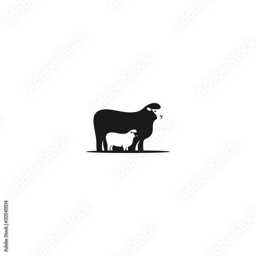 sheep logo design vector template