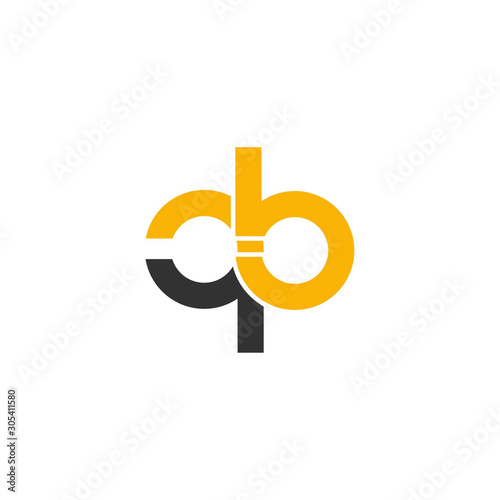 Initial letter QB lowercase logo design template.Can be used for workflow layout template, banner, marketing, infographics.