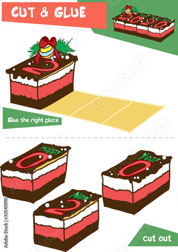 Cut and glue - Christmas cake