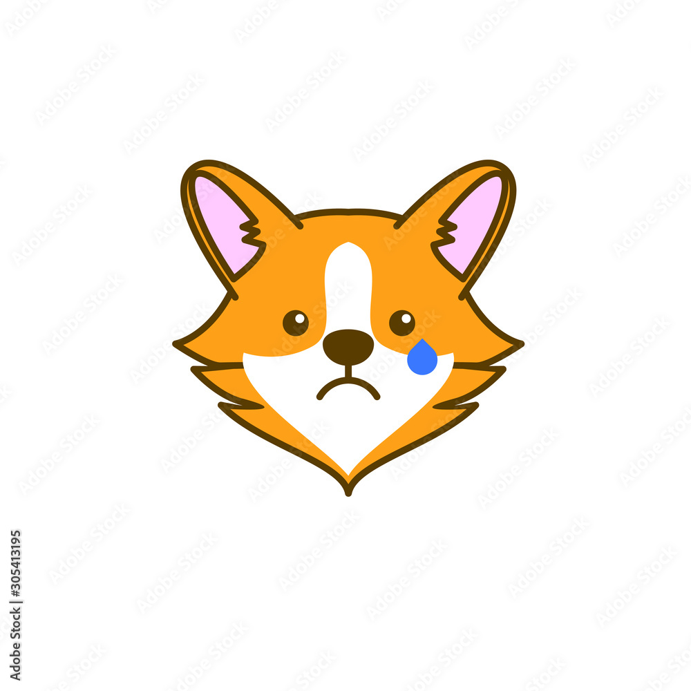 cute corgi dog head logo icon design vector illustration cute corgi dog head logo icon design vector illustration