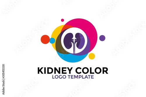 Colorful Kidney Care logo designs concept, Health Kidney logo vector template