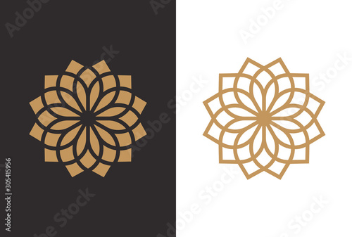 Tablou canvas Luxury Geometric Flower Logo Design