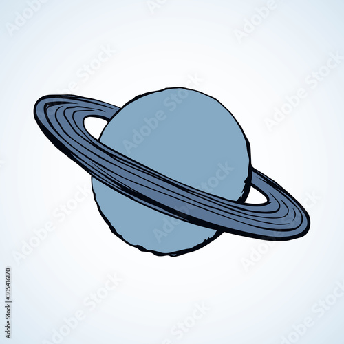 Saturn. Vector drawing