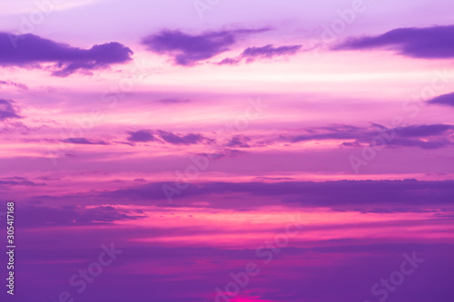 Beautiful landscape mountain range and rivers and purple sky at the sunset, twilight period which including of sunrise 