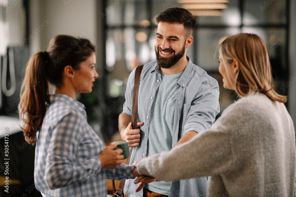 Successful teamwork. Business people in office. Successful teamwork. Business people in office.