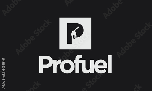 Letter P with fuel logo design inspiration