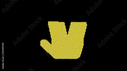 Symbol Live long and prosper is knitted from a woolen thread. Knit like a sweater