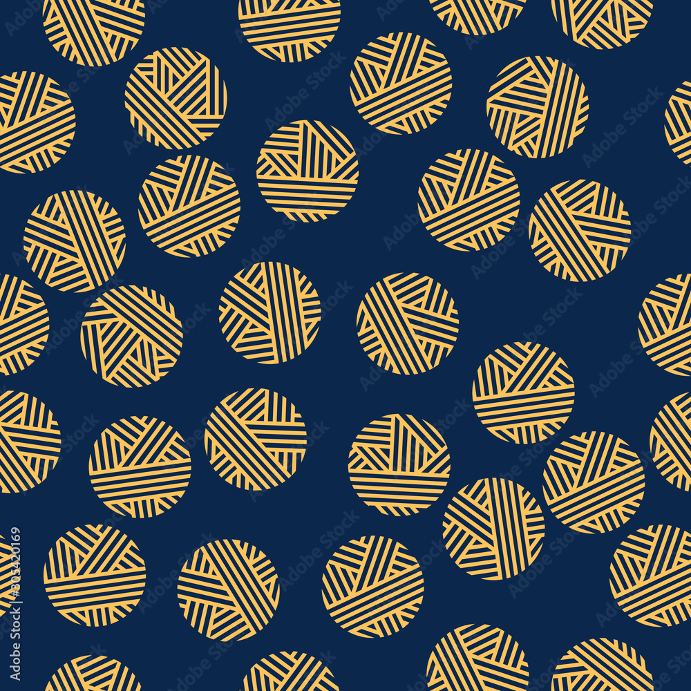 Fototapeta premium Abstract seamless pattern with gold circles for textile, wallpapers, gift wrap and scrapbook. Vector.