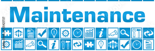 Maintenance Blue White Box Grid Business Symbols 