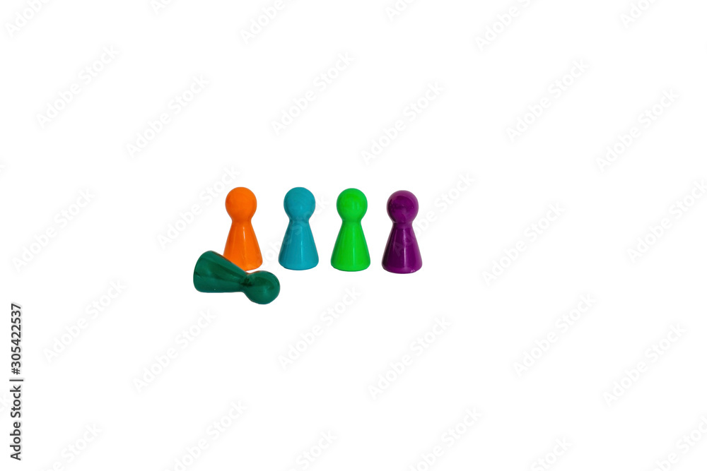 Board game piece isolated on white coloroful figure of people board game Board game piece isolated on white coloroful figure of people board game