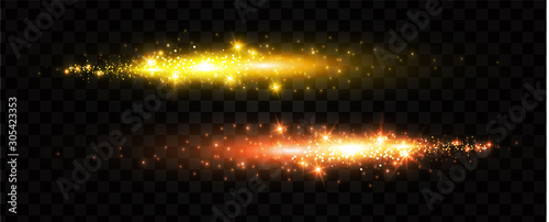 Fireworks. Sparcle, benglian light and motiom magic light effect. New year party deciration with stars.