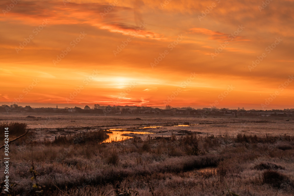 Just before dawn over Southport Marshland Just before dawn over Southport Marshland
