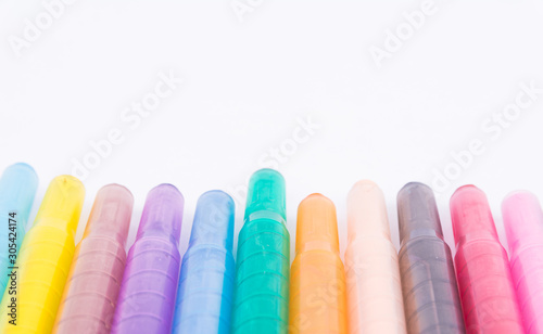drawing Coloring pens isolated on white background
