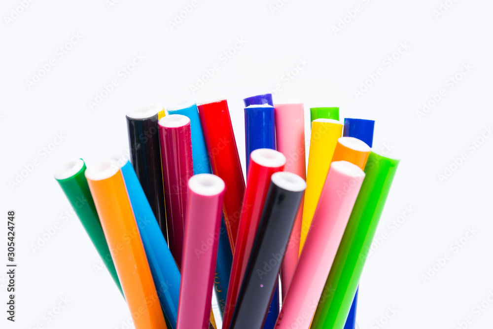 drawing Coloring pens isolated on white background drawing Coloring pens isolated on white background