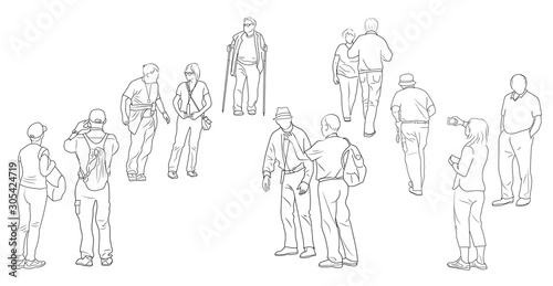 sketch of a group of people
