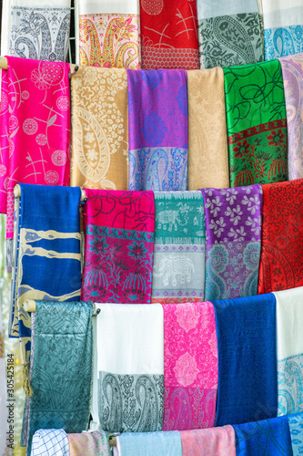 Colourful fabrics, Islamic culture and dresses