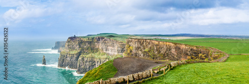 Leinwand Poster Cliffs of Moher panorama ireland