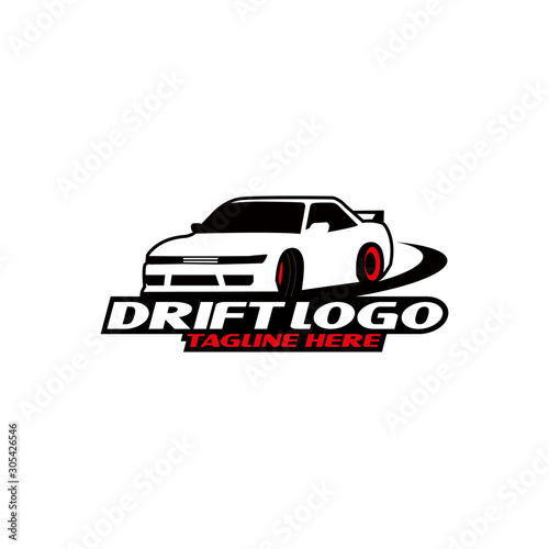 Auto Drifting Car Logo Vector Template