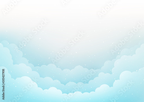 Vector clouds on blue sky background for Your design