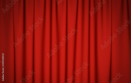 Closed red theater curtain background