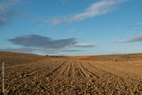 plowed field landscape autumn season