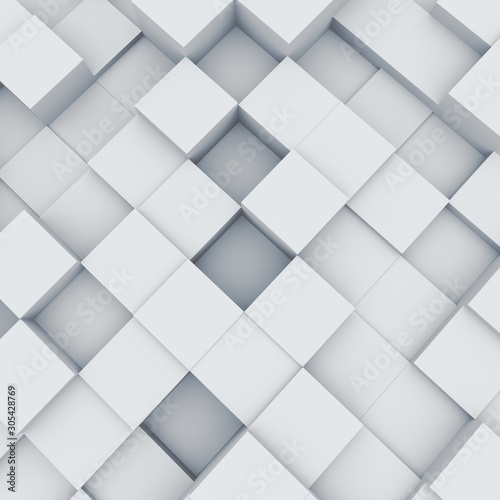 Abstract white 3D cubes background