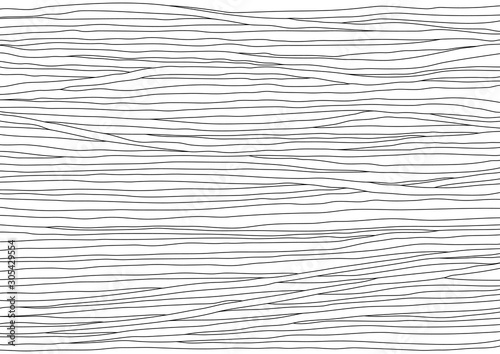 Striped black and white background with hand drawn lines. Abstract vector illustration.