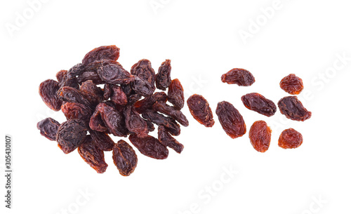 Raisins isolated on white background