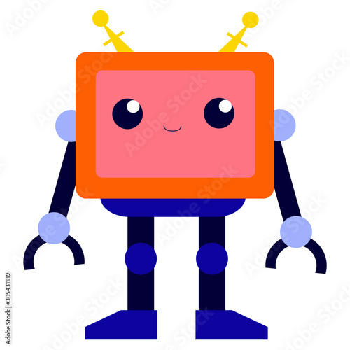 Futuristic robotic character. Idea of automation. Cyborg and humanoid.