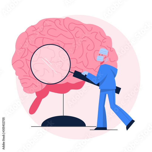 Doctor examine huge brain