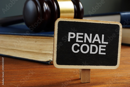 Conceptual hand writing text showing penal code