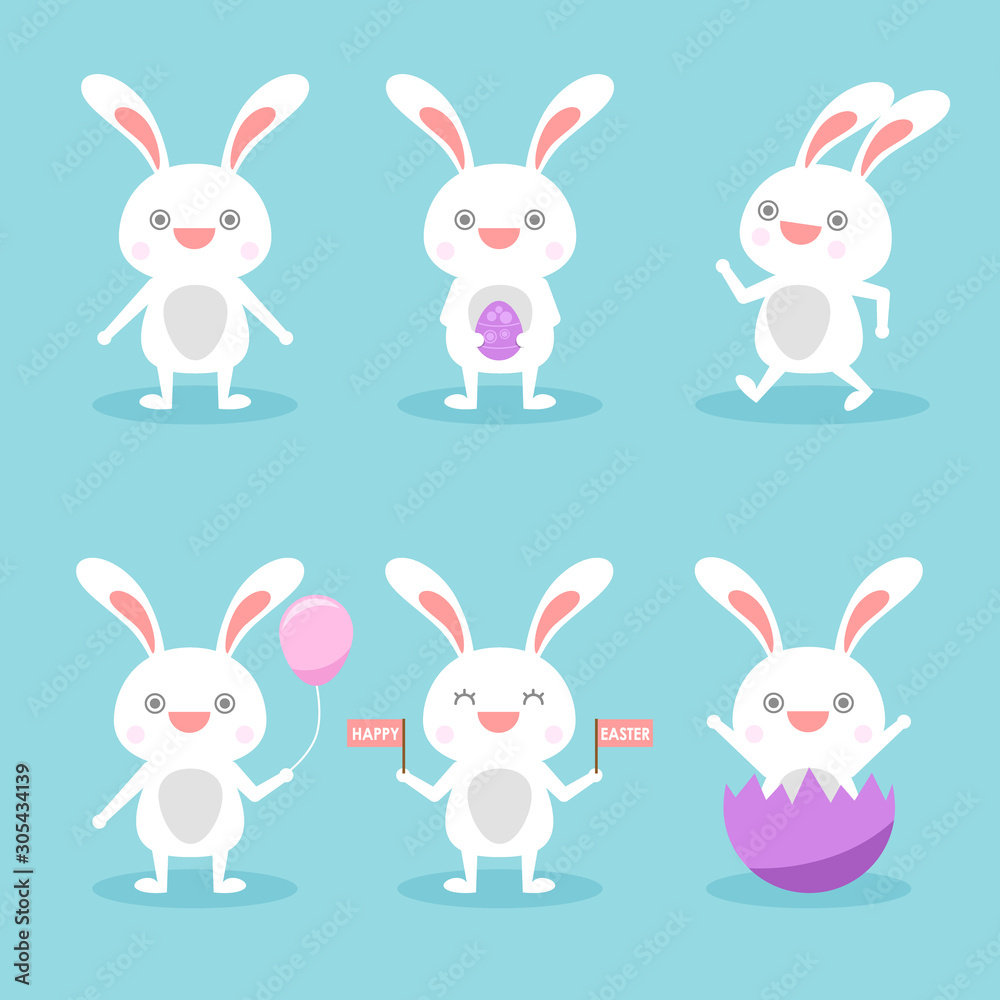 Bunny Cute Characters Set. Bunny Rabbits Cute Characters Set Easter. Easter bunny characters. Cute rabbit with Easter egg cartoon bunnies vector set. Collection of Easter bunny and egg. Elements for d Bunny Cute Characters Set. Bunny Rabbits Cute Characters Set Easter. Easter bunny characters. Cute rabbit with Easter egg cartoon bunnies vector set. Collection of Easter bunny and egg. Elements for d