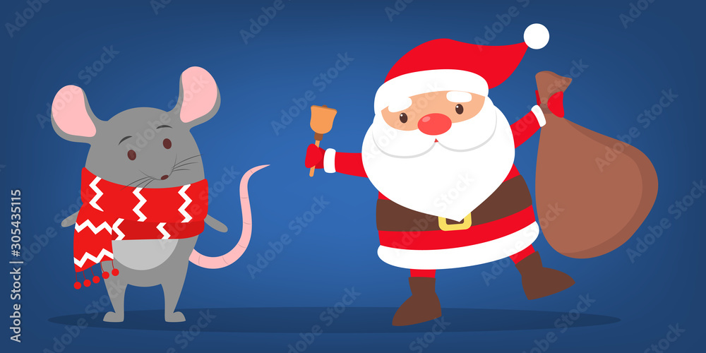 Happy Santa Claus holding a big bag full of presents Happy Santa Claus holding a big bag full of presents
